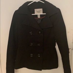 Black pea coat jacket